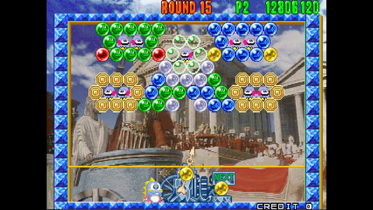 Puzzle Bobble 2X パズルボブル2X -- Hardest settings All Clear, highest Blue bubbles route (B-E-I-N-T-Y)