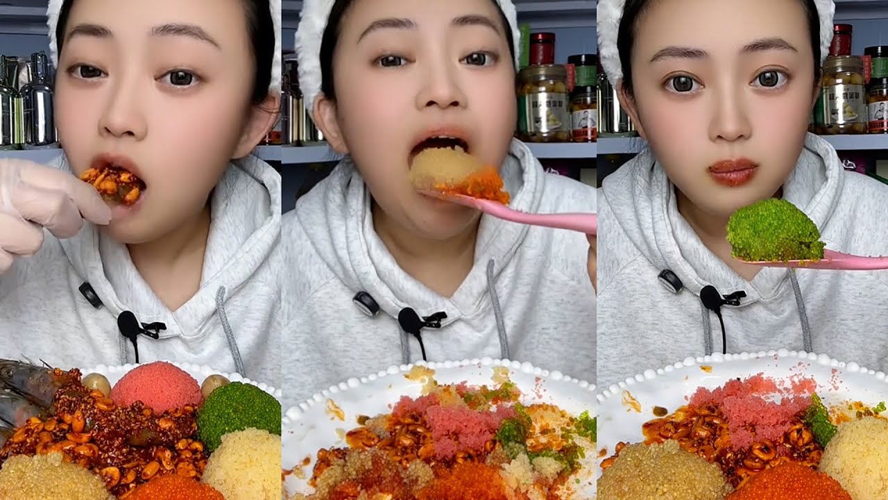 Mitao _ Mukbang / ASMR TOBIKO EGGS | FLYING FISH ROE | EXTREME EATING SOUNDS
