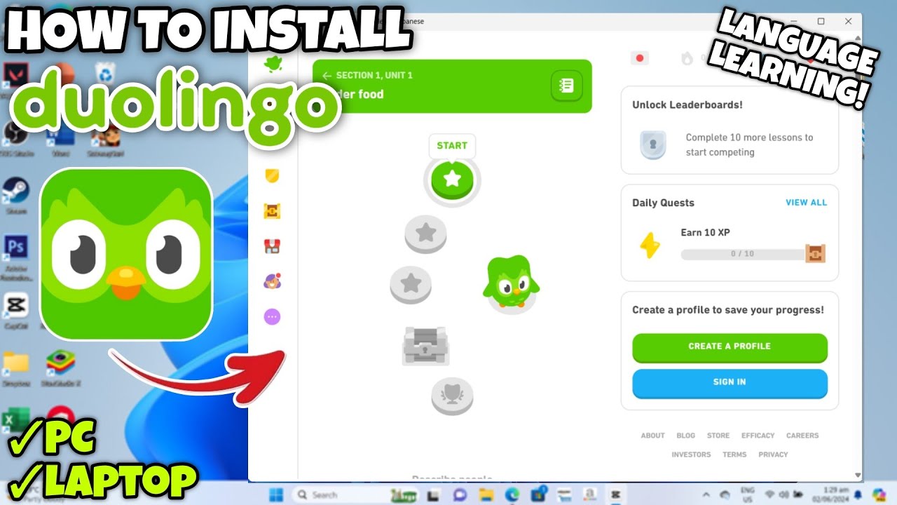 How to Install DUOLINGO App on Your PC or Laptop - Easy Tutorial (2025)