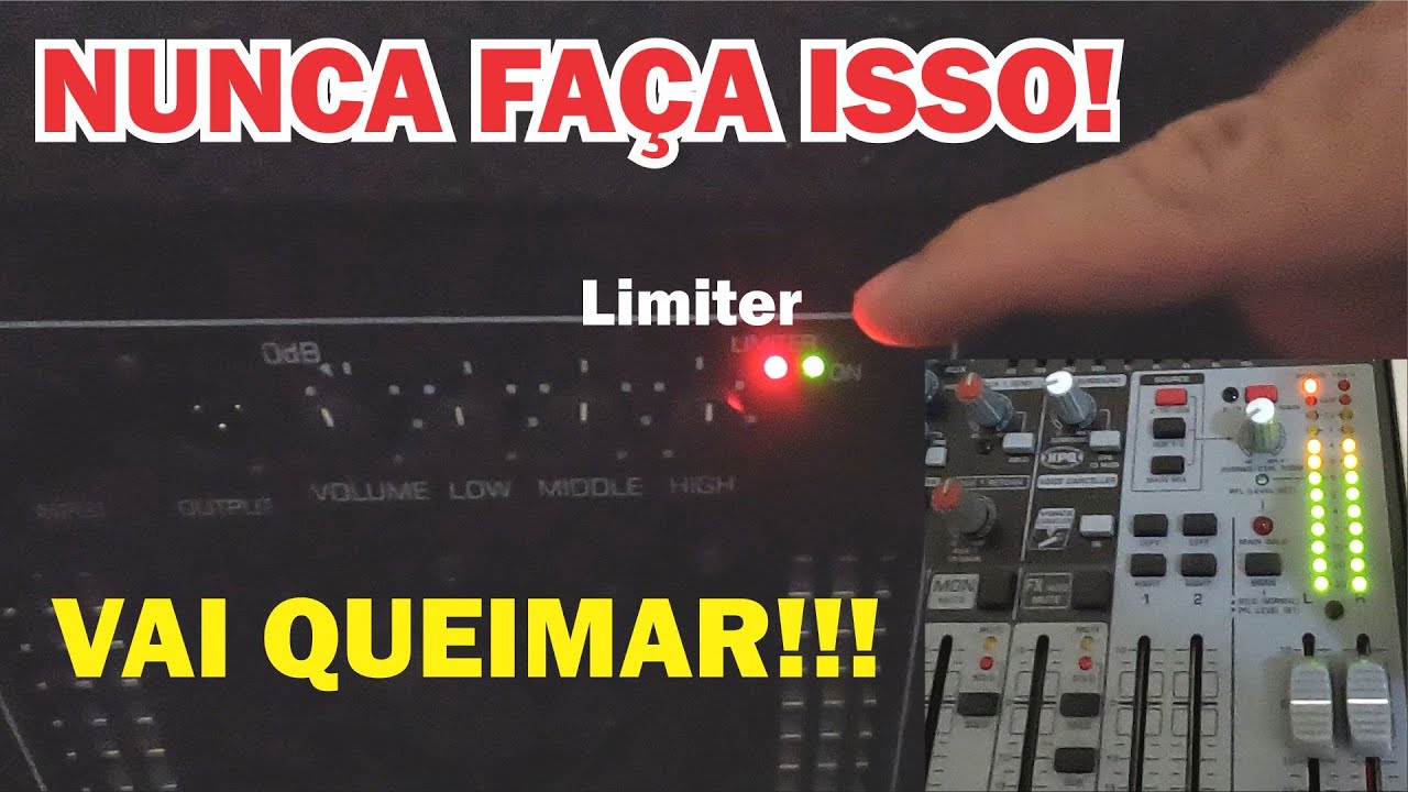 Limite de volume da caixa ativa ou amplificador.