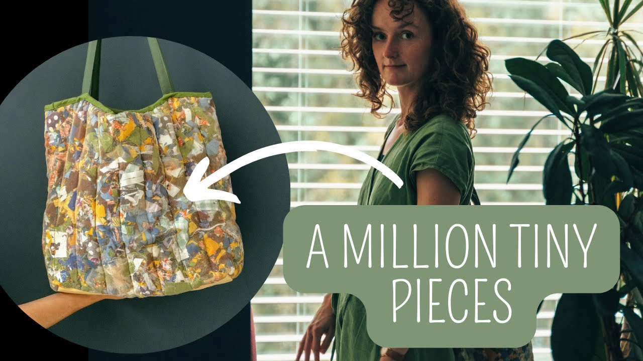 I made a totebag out of tiny pieces of fabric | perfect scrap buster