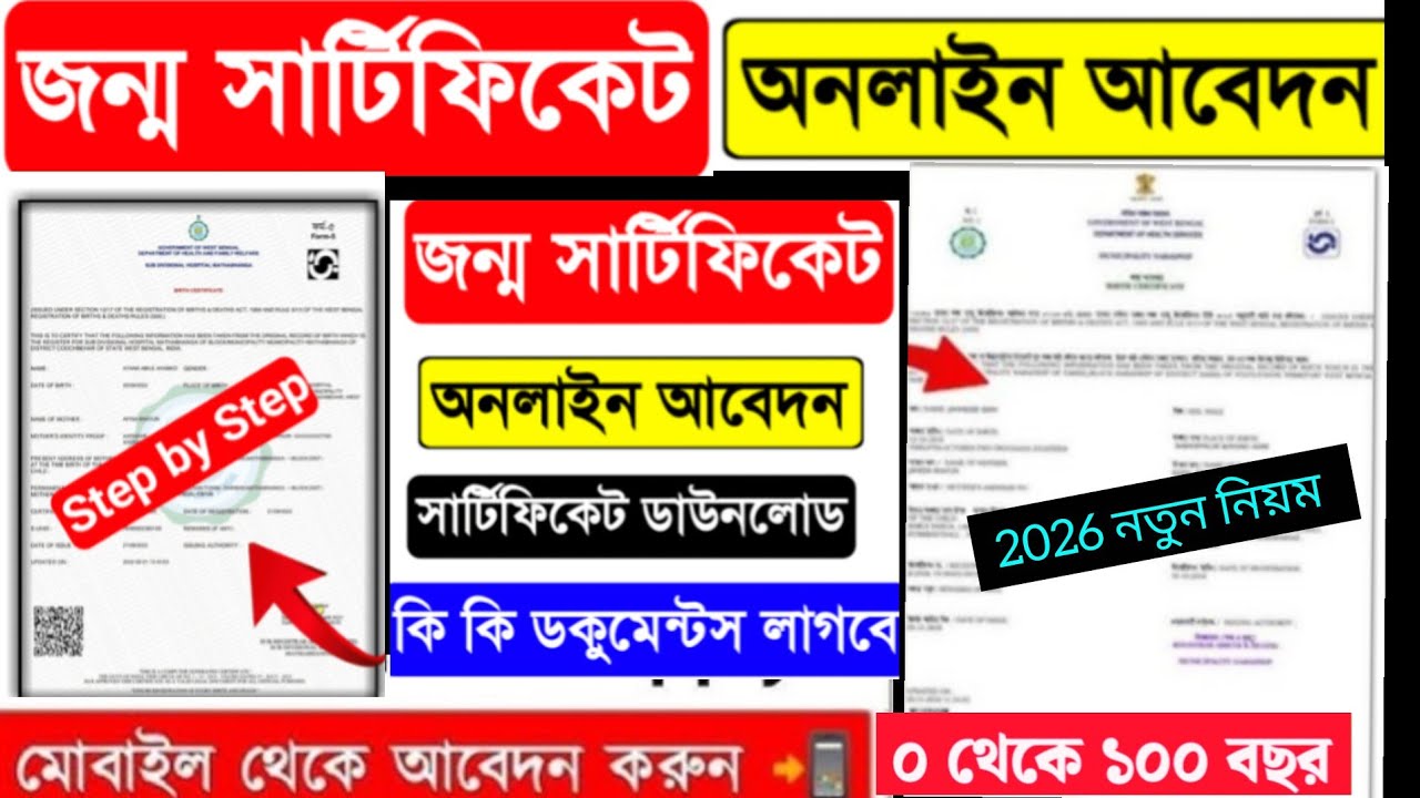 যে কোন বয়সে জন্ম সার্টিফিকেট অনলাইন আবেদন | delayed birth certificate west bengal online apply 2025