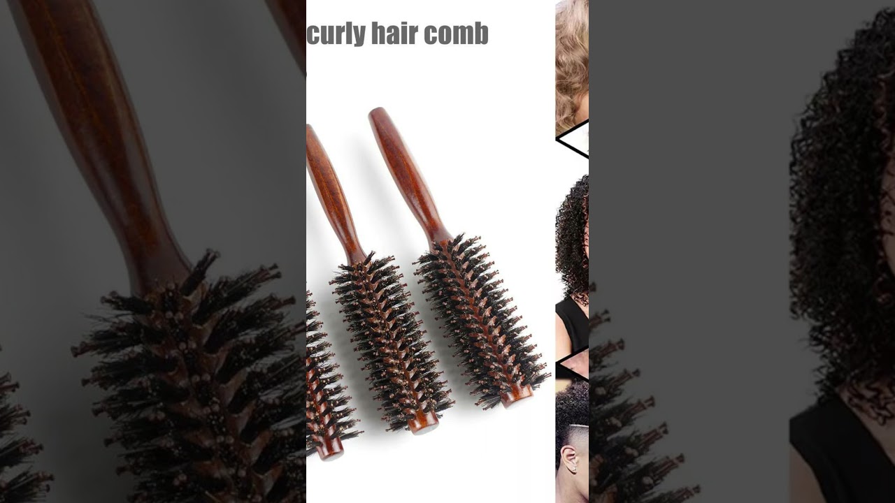 Manual Round Wooden Boar Bristle Curling Style Roller Hair brush