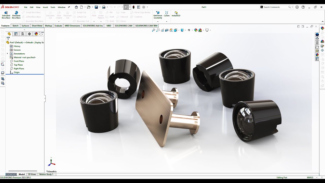 SolidWorks Power LED Lens and Holder