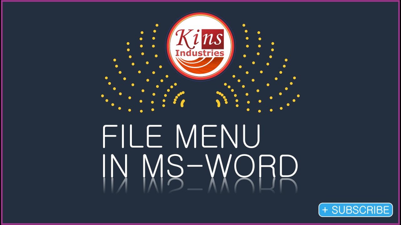 File Menu | Microsoft Word | In Hindi | Part-2 | Kins Industries | Ved Pal