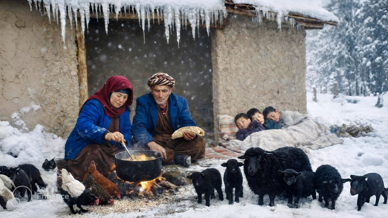 Life and Cooking of a Poor Family in an Afghan Village