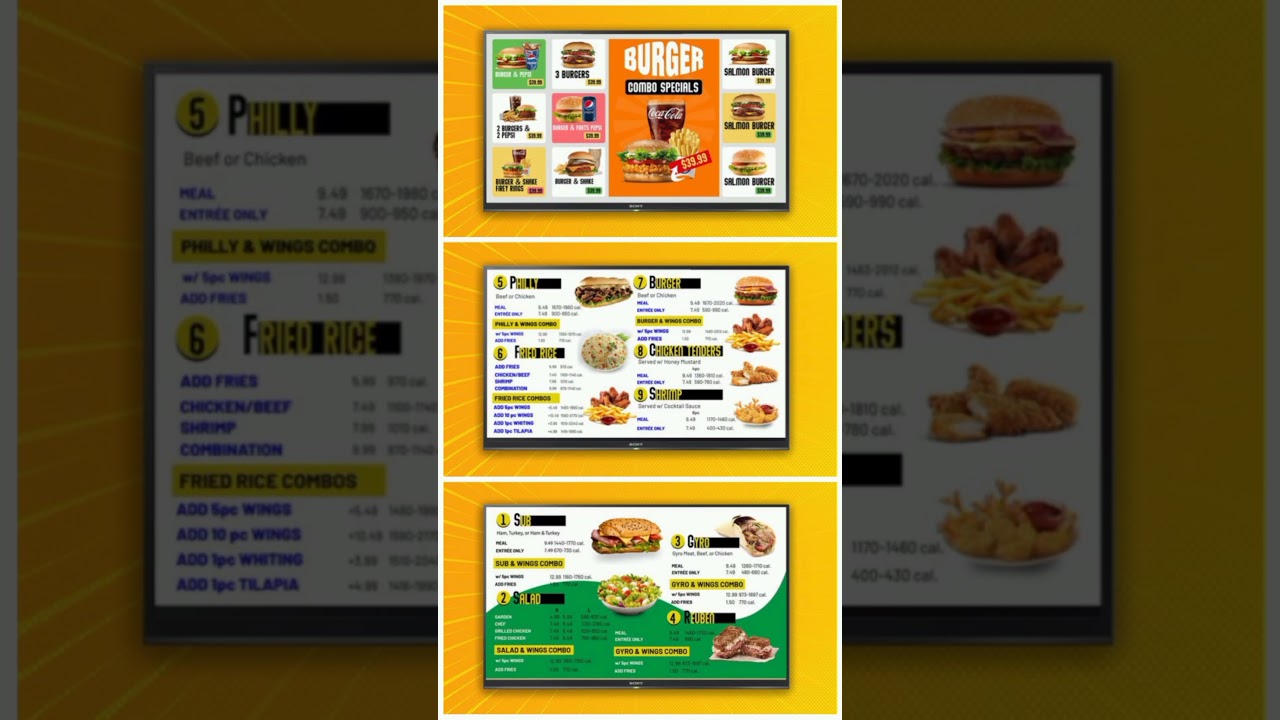 Design Digital Menu board, Signage screens, Restautant Food Menu #foodmenu #restaurantmenu