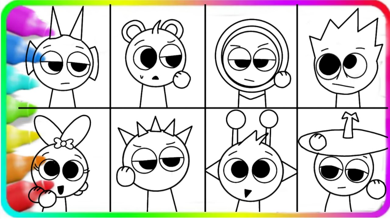 SPRUNKI COLORING PAGE 🎨| SPRUNKI INCREDIBOX CUTE EDITION 🥰 #sprunki #spr&uuml;che #incredibox #coloring 