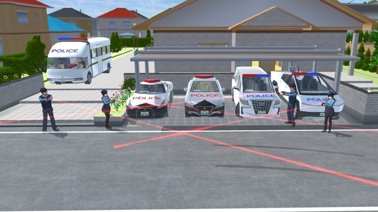 All Police Cars Collection 🚓🚔 at Girl House 🏡 Sakura School Simulator 