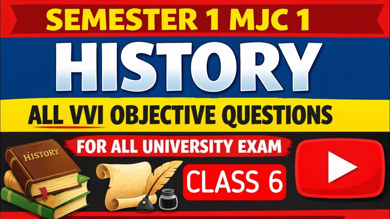 🔥Ba History Semester1 MJC1 का मैराथन claas| All VVI Objective यही exam में आयेगा जल्दी से रट लो 