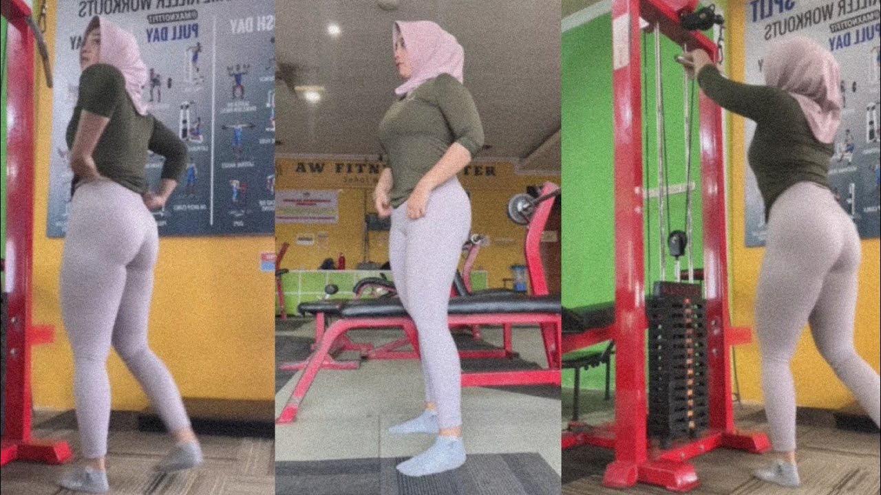 Hijab Style Celana Legging Olah Raga Wanita Try On fitwear Gym Fitnes