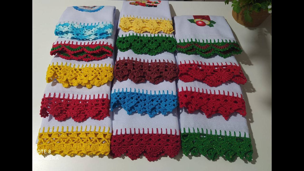 Linda encomenda de panos de natal com barradinhos de crochê @SuelyMillkCroche-sr1el 