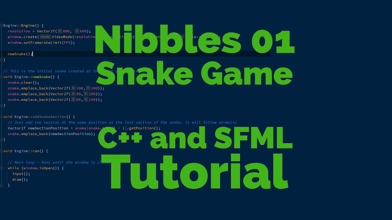 Nibbles 01 - Snake game with C++ and SFML