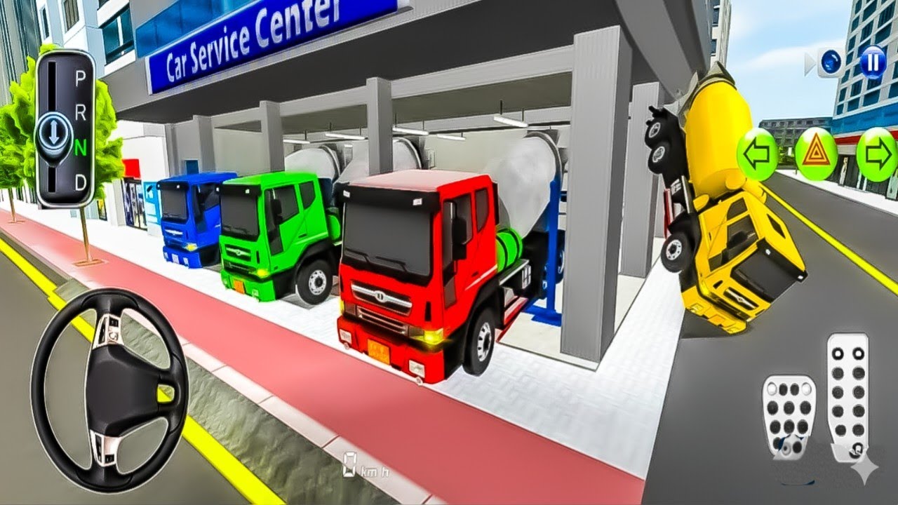 All New Colours Trick Mixer Truck 3D Parking The Auto Reparing Shop Driving Class Game 3D-Game 