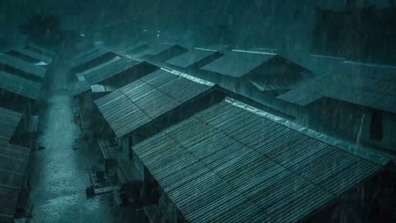 No Ads Rain Sounds for Sleeping - ASMR Violent Rain On Tin Roof to Crush Insomnia & Anxiety