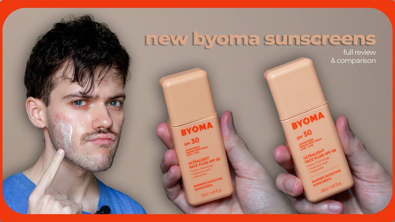 byoma has new sunscreens - trying and comparing byoma's ultra-lightweight face fluid sunscreens