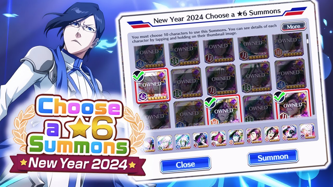 NEW YEAR 2024 CHOOSE A 6 STAR SUMMON RESULTS! Bleach Brave Souls!