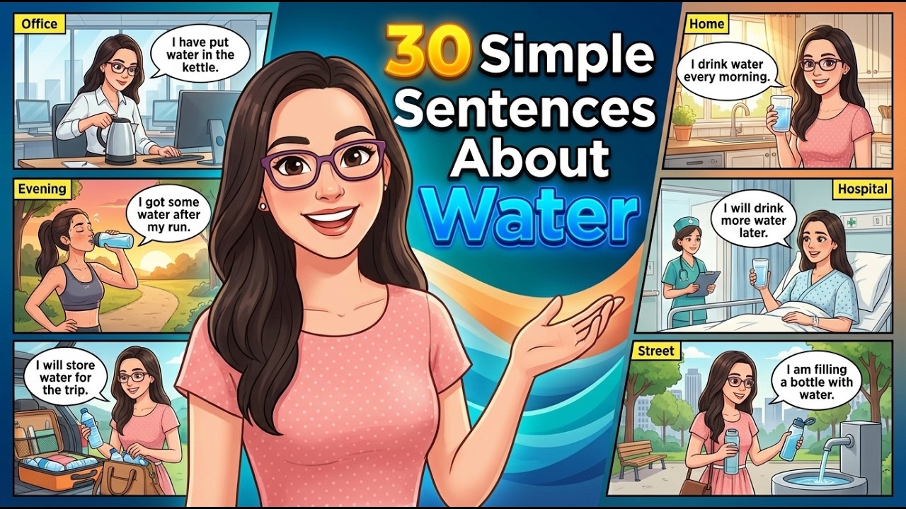Daily English Practice | 30 Simple Sentences About Water 💦✨