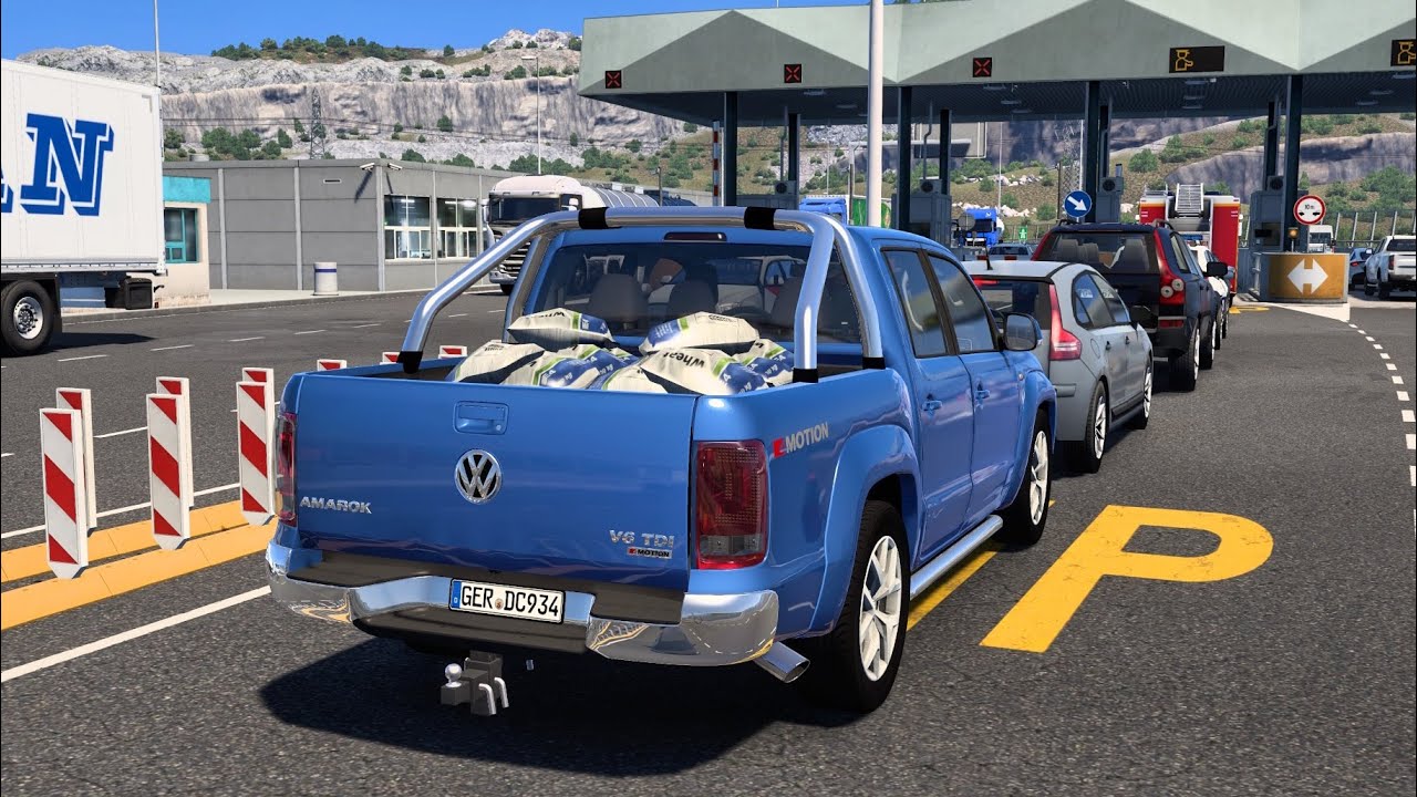 Volkswagen Amarok V6 in Heavy European Traffic | ETS2 Realistic Drive