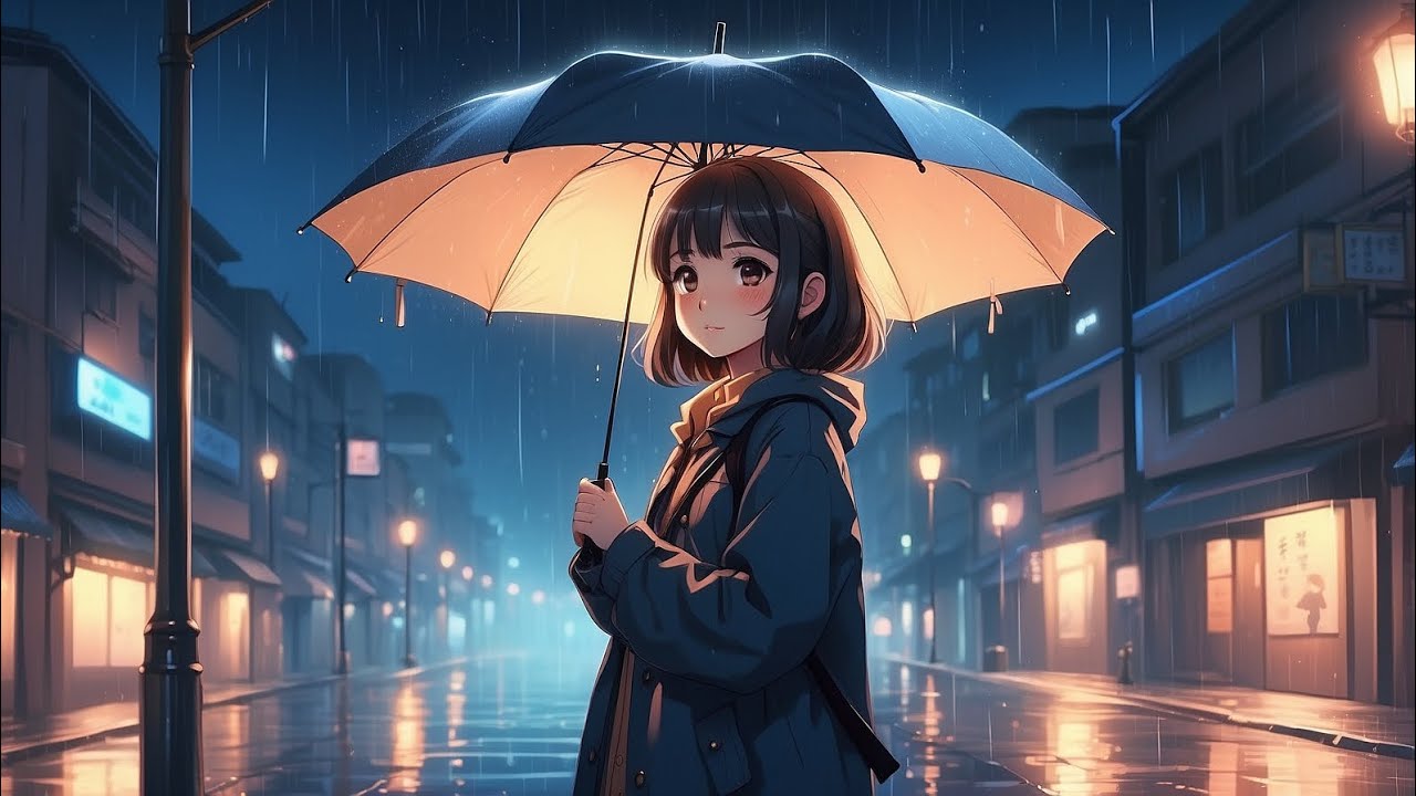 Rainy Night Walk — Chill Lofi for Calm Focus & Quiet Thoughts 🌧️🌙