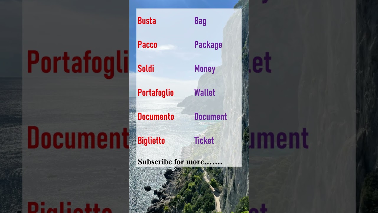 Learn Basic Italian 🇮🇹 | Common Italian Words for Beginners