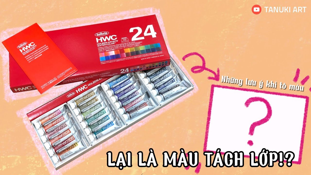 [TANUKI REVIEW] Tô thử màu nước tách lớp của hãng Holbein