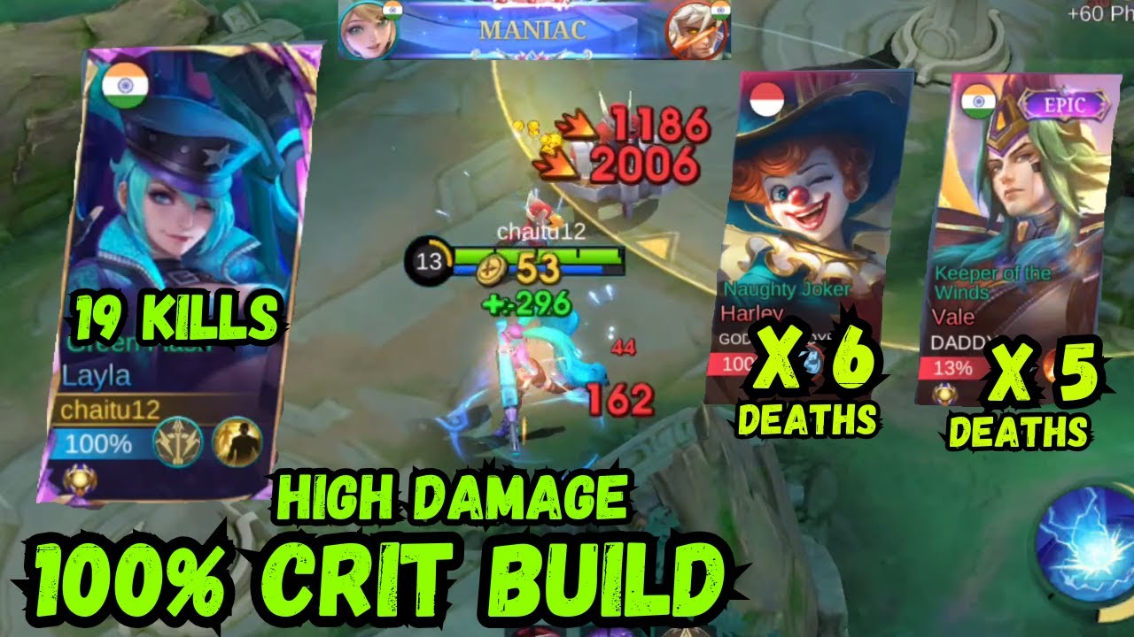 19 Kills + MANIAC Layla the GoldLane Monster! | Destroying Harley & Vale in MLBB