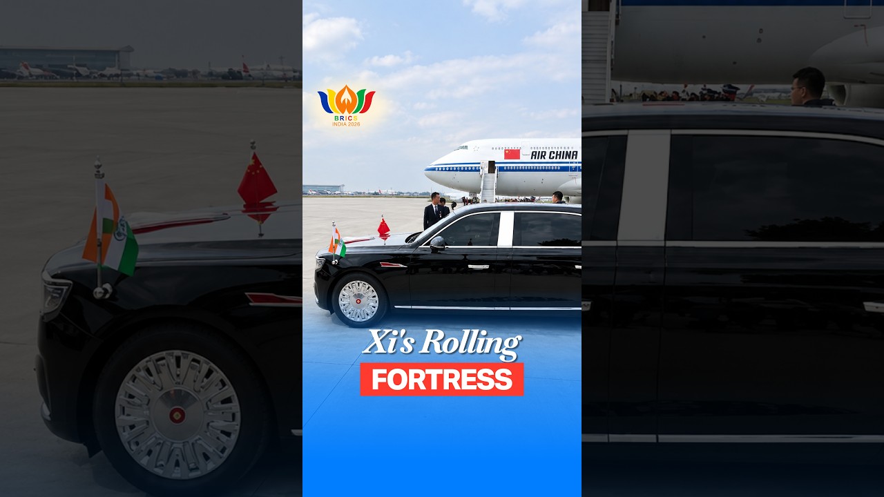 Xi Jinping&rsquo;s Heavily Armoured Hongqi N701 Rolls Out Of Delhi Airport As Chinese President Arrives fo