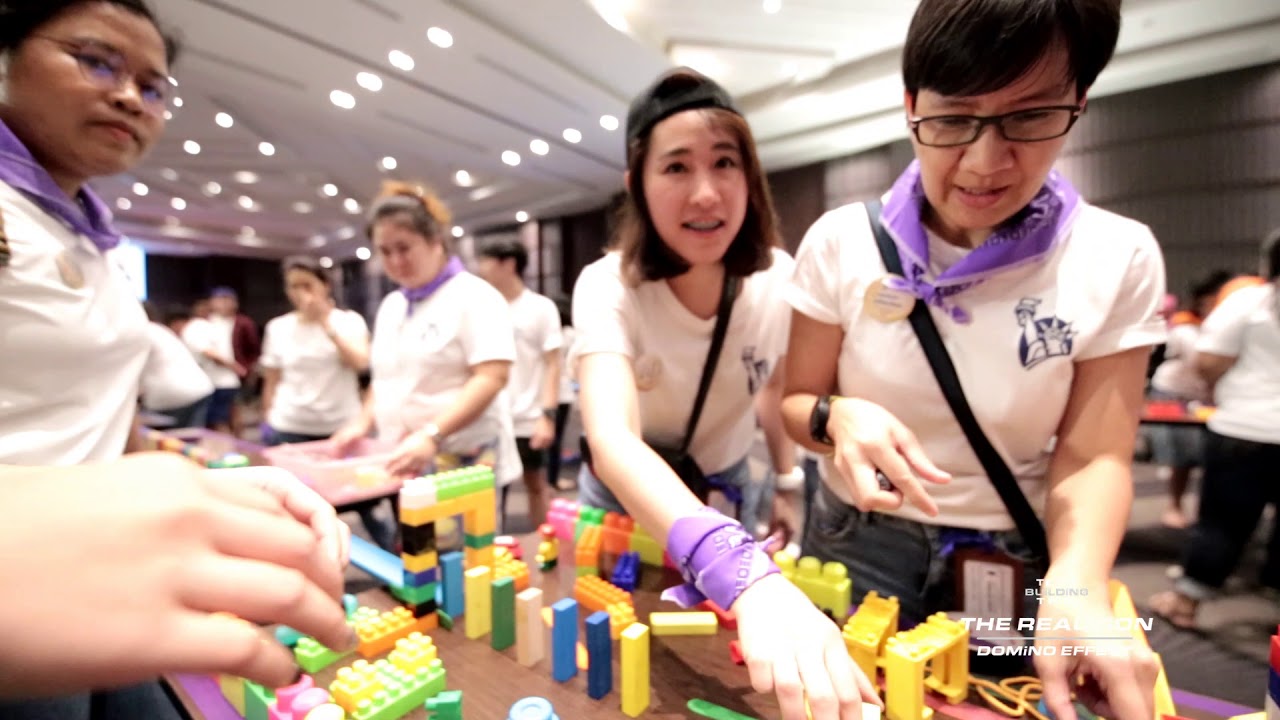 The chain reaction domino effect challenge team building activities Thailand