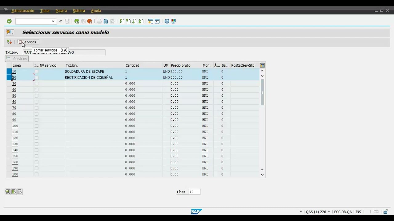 ML81N RECEPCION DE SERVICIO