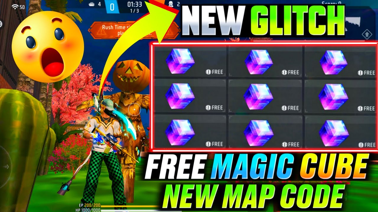 Tried Most Viral Trick  Free Fire 😲 unlimited magic cube map code glitch 🤩 ROCK GAMING 07