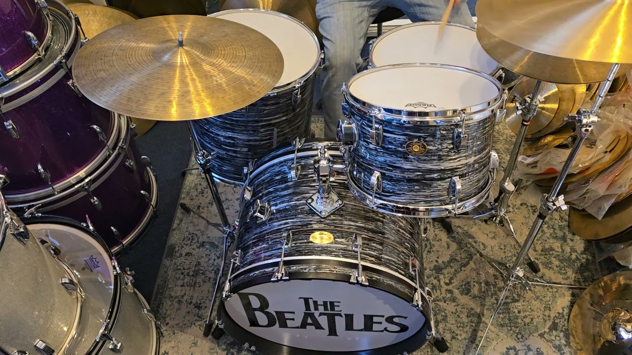 Ludwig Limited Edition 90th Anniversary Super Classic Maple in Black Oyster Pearl. Cymbal and Gong