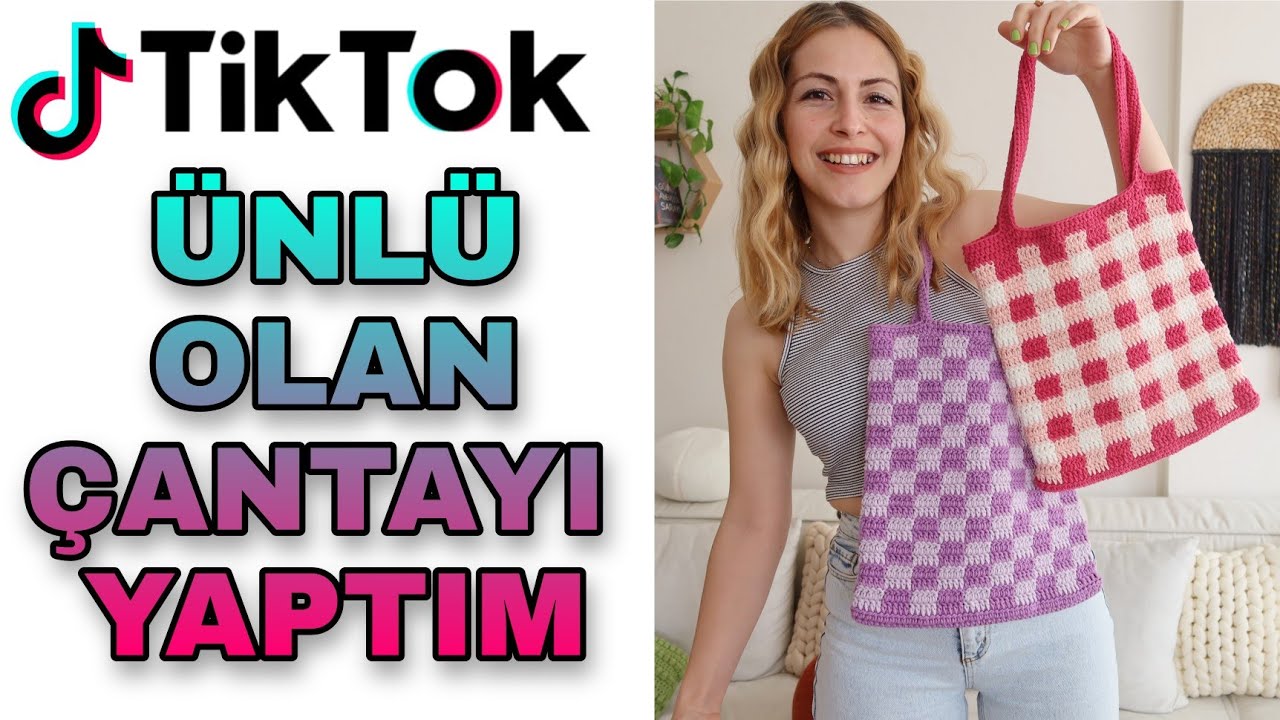HERKES ÇOK SEVDİ 🤩 | DAMALI TOTE ÇANTA NASIL YAPILIR? | Crochet Checkered Bag Tutorial | DIY