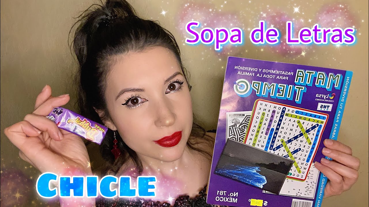 ASMR Masticando Chicle y Resolviendo una Sopa de Letras | Chewing Gum | Marisol ASMR