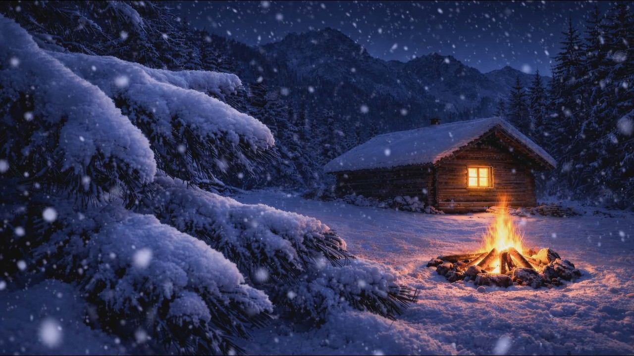 Winter Forest Cabin - Pure Nature Sounds For Sleep, Relaxation And Focus | 4K | No Music | 2 Hours