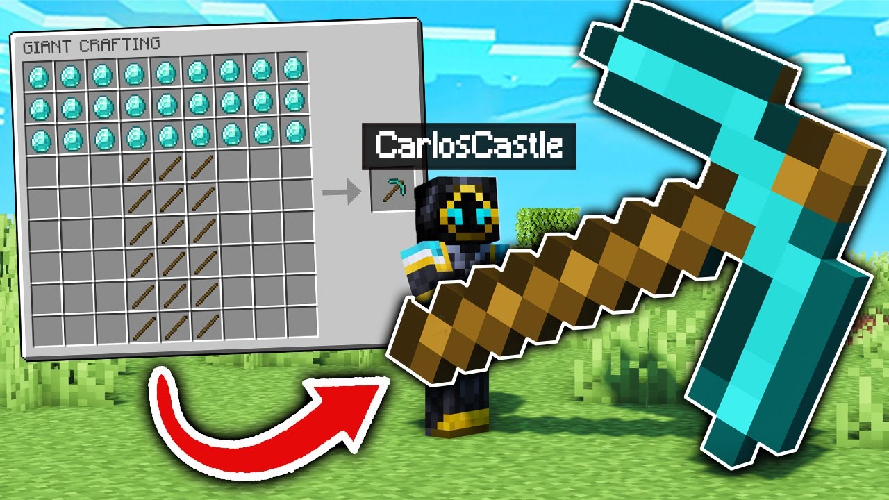 MINECRAFT pero podemos CRAFTEAR HERRAMIENTAS GIGANTES! 😱