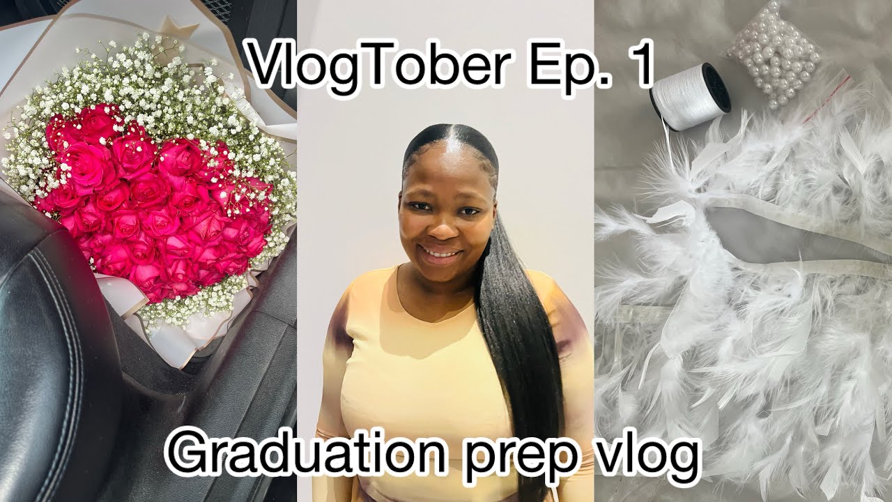 #vlogtober ep.1 |Graduation prep vlog🎓 |Hand making my own graduation outfit |South African YouTuber