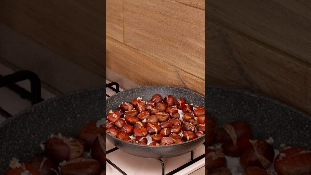 CASTAGNE IN PADELLA CON IL TRUCCO DEL SALE EFFETTO CALDARROSTE