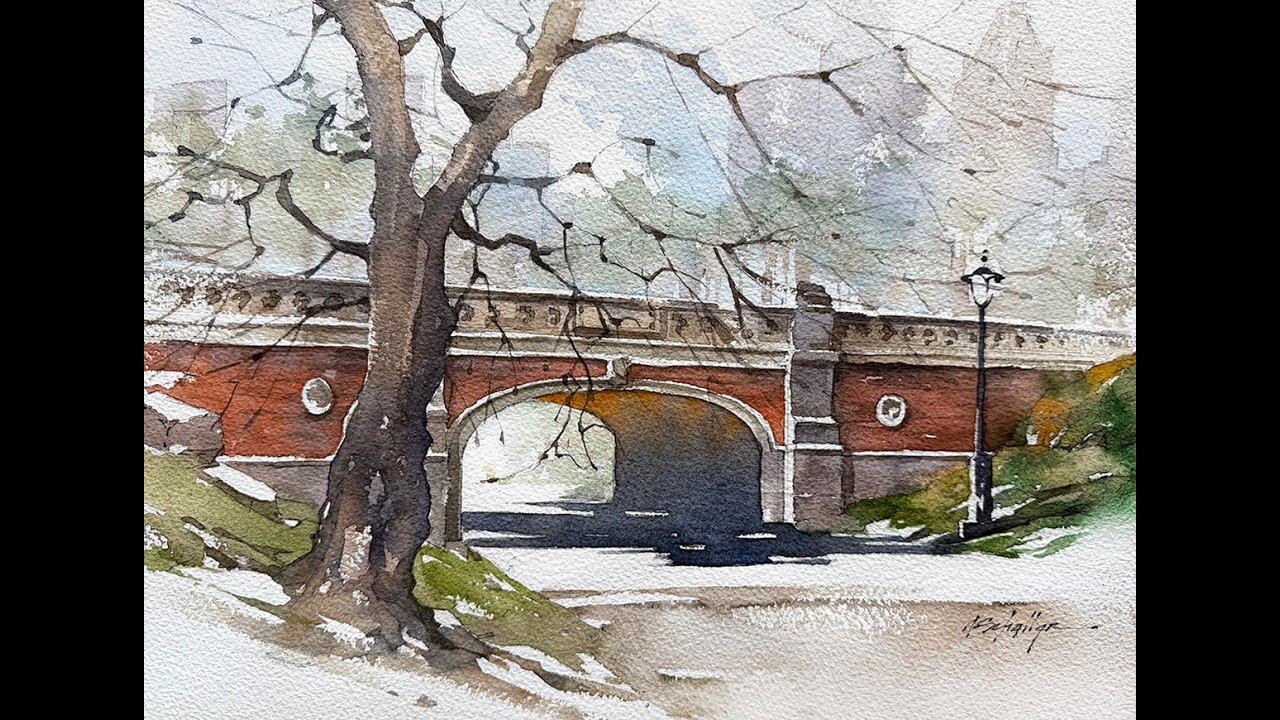 Driprock Arch - Central Park #timelapse #watercolorpainting #watercolorpaintingtutorial