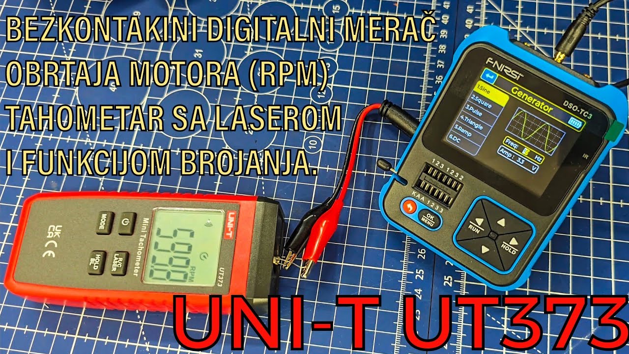 UNI - T UT373 DIGITALNI BEZKONTAKTNI MERAČ RPM OBRTAJA MOTORA TAHOMETAR SA LASEROM