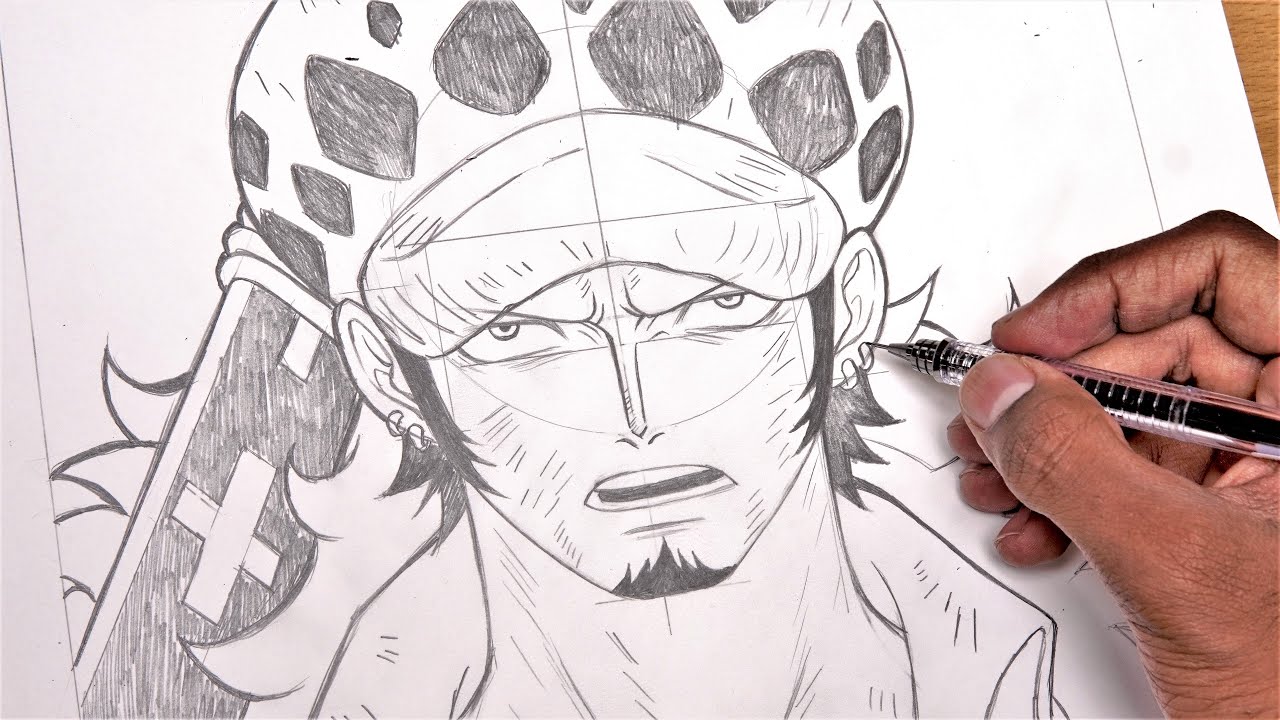 Easy anime drawing || How to draw Trafalgar Law - step by step || Pencil Sketch for beginners