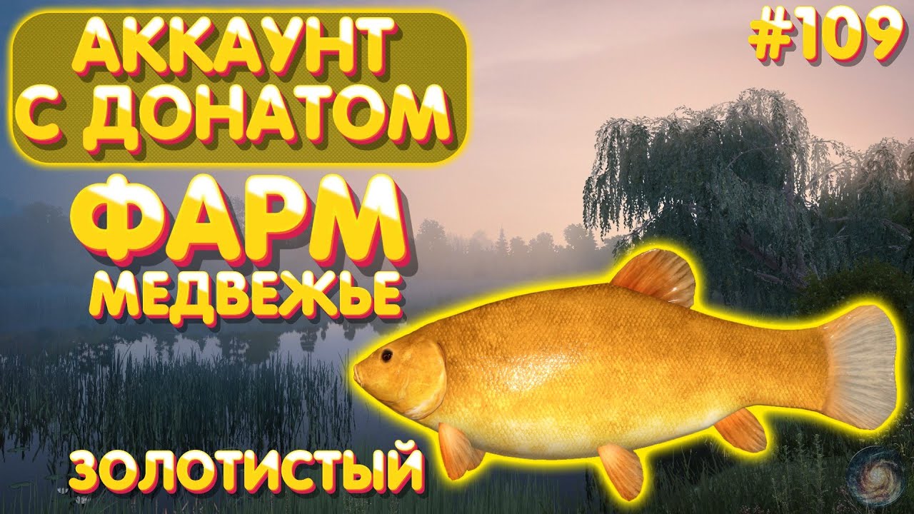 Аккаунт с донатом #109 | Линь золотистый - Медвежье - ФАРМ | Русская Рыбалка 4