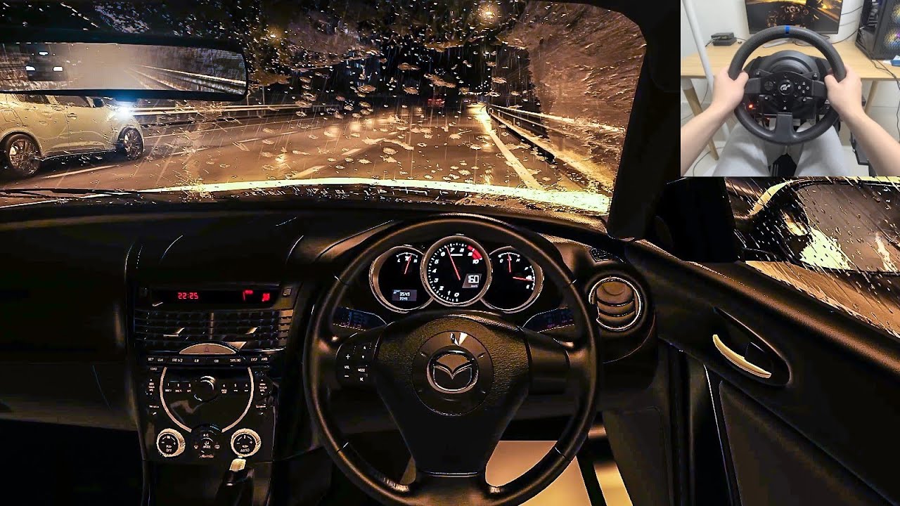 Assetto Corsa - Mazda RX8 Type S | Rainy Drive [Steering Wheel Gameplay]