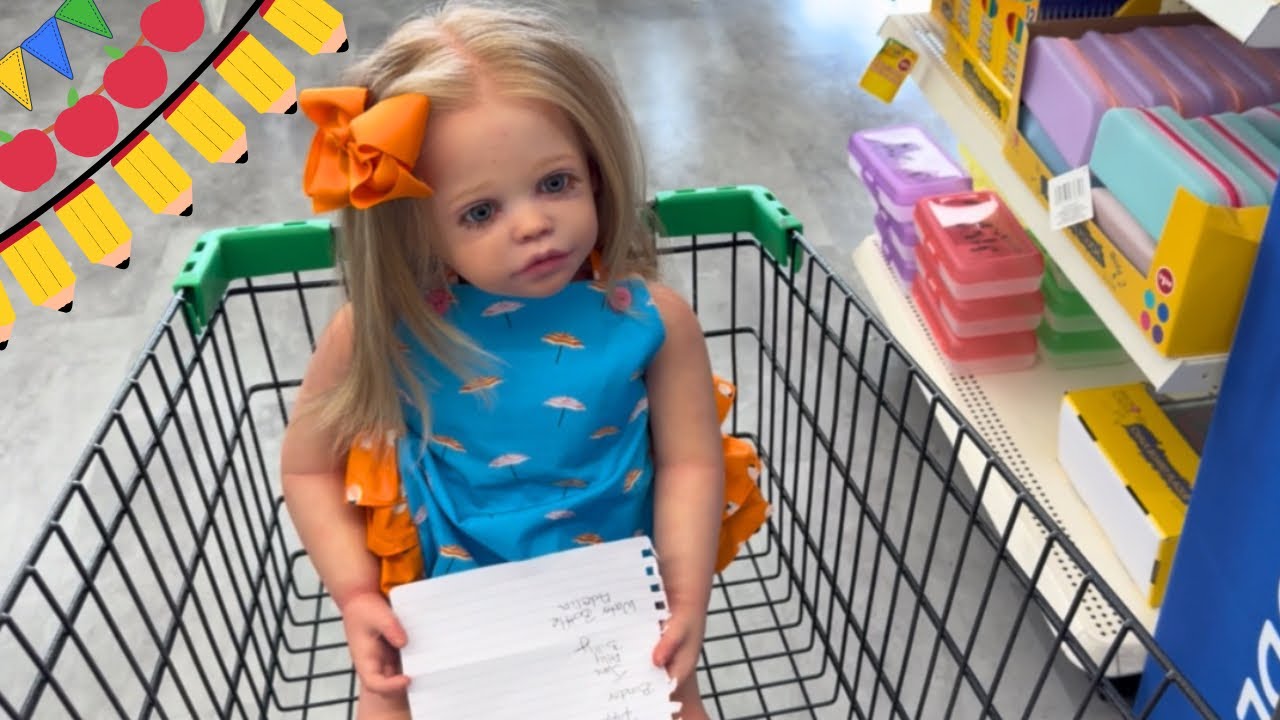 BACK TO SCHOOL SHOPPING WITH MY REBORN DOLL COZY 📝 DOLLAR TREE HAUL