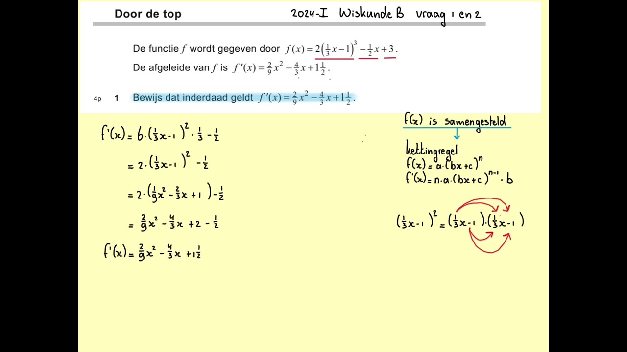 2024-I Door de top (vraag 1 en 2) havo wiskunde B