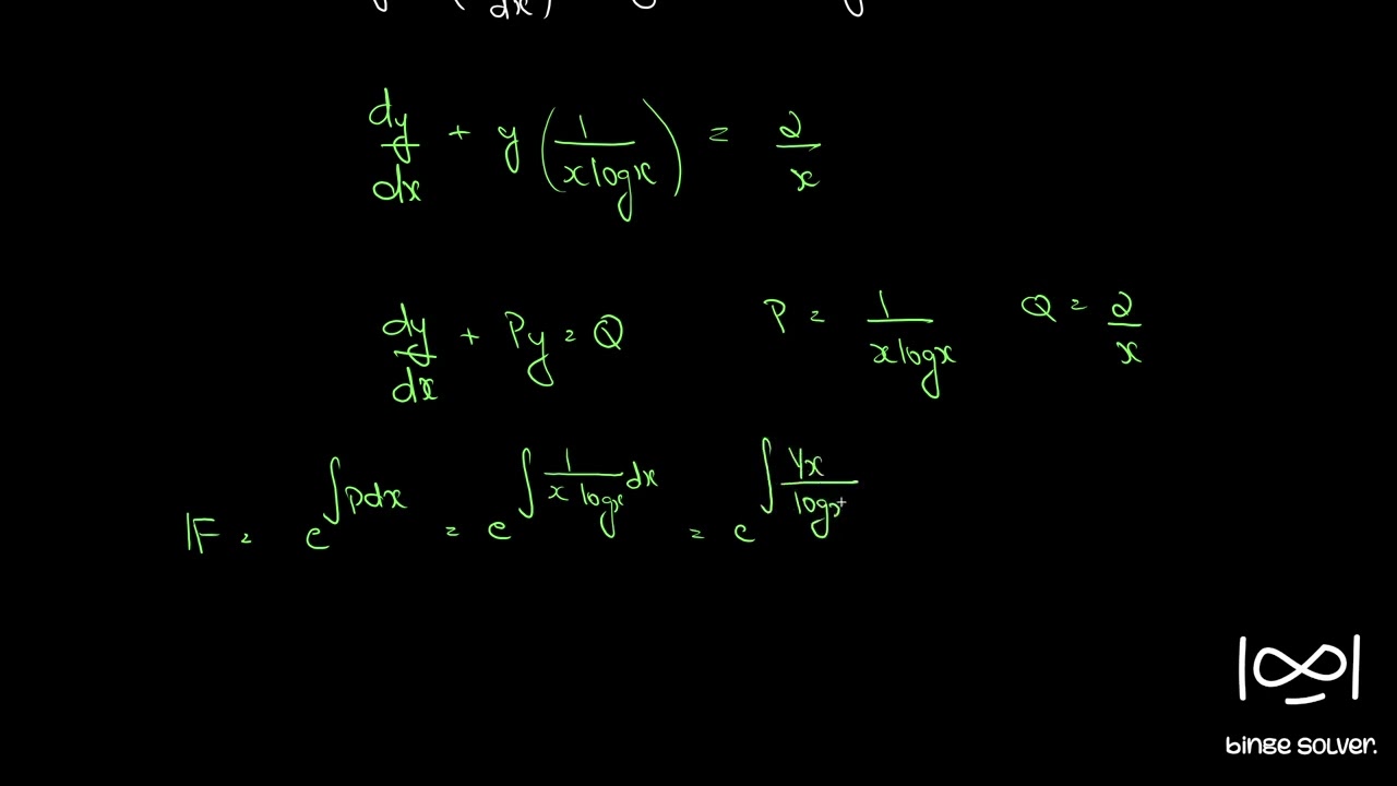 Q254 Solve xlogx (dy/dx) + y = 2logx