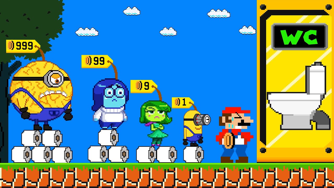 Economic Hardship: Mario can't buy 999 Toilet Paper from Mega Minions and Inide Out 2 Maze