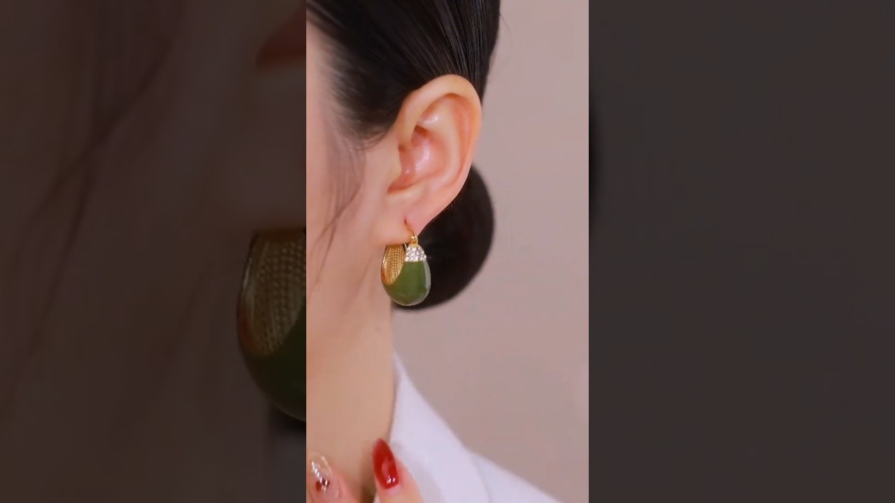 green basket chunky earrings #bestearrings #earrings #trendingearrings #jewelry #earringsdesign
