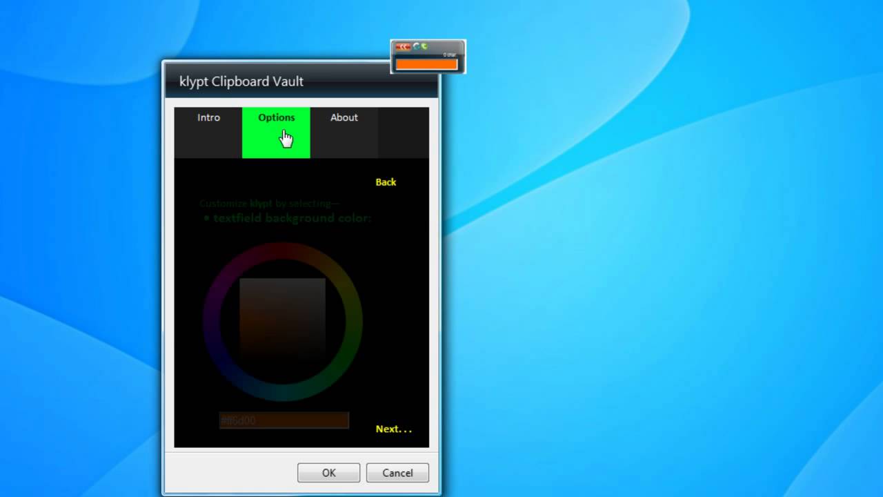 Klypt Clipboard Vault Gadget for Windows 7
