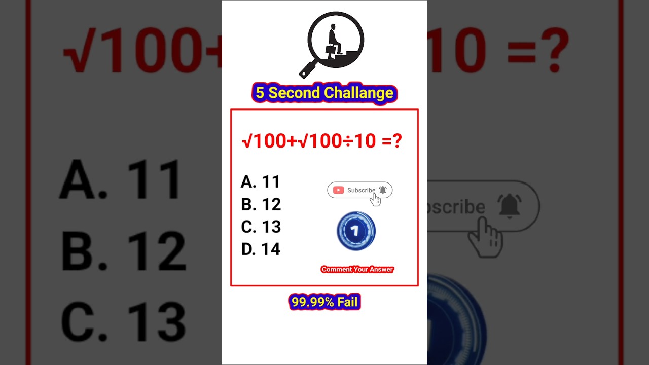 5Second Challange🔥#GeniusIQTest#MathPuzzle#IQTestChallenge#BrainTeaser#PuzzleLover #shorts